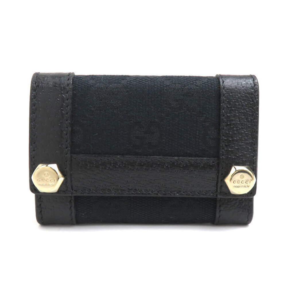 Gucci Key Case GG Canvas Leather Black